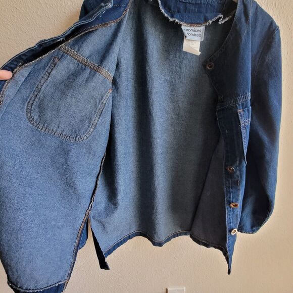 Vintage Denim Shirt Womens 8 Blue Button Front Pockets Promises READ - Picture 8 of 16